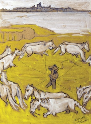 Le foulage - 1910 gouache sur papier Le foulage - 1910 gouache sur papier