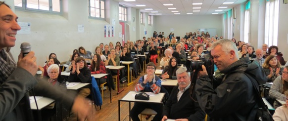 Jour faste au Lycée Masséna de Nice. Ici avec le pdt de l'IEO 06, homme du jour, Joan-Pèire Spies, pdt de l'IEO 06 (photo MN)