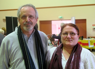 Reinat Toscano, l'auteur, et Jaumèto Ramel, l'interprète, réunis à la récente Librejado du Félibrige, à Trets (photo MN)