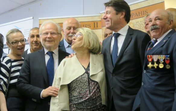 de g à d : la sénatrice LR Sophie Joissains, le député LR Christian Kert, la maire d'Aix LR Maryse Joissains, et le maire de Nice (mais alors encore pdt du Conseil Régional) Christian Estrosi (photo MN)