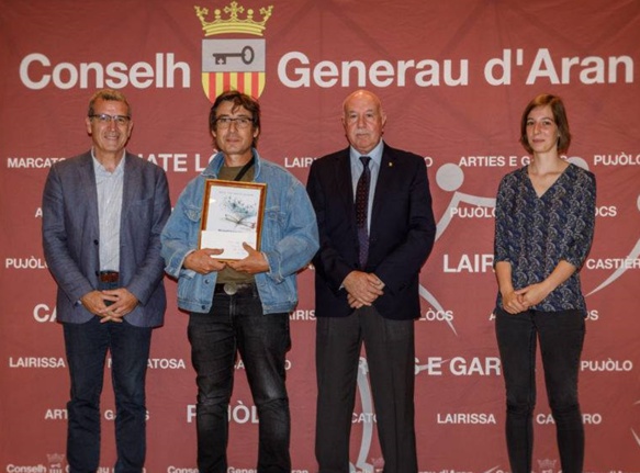 Jean-Claude Puech a Vella, à sa gauche Carlos Barrera, le sindic du Conselh Generau d'Aran (photo XDR)