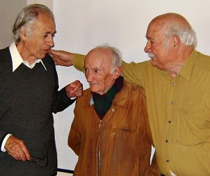 Sèrgi Bec, Max Fayet, Pèire Pessemesse, co-auteurs de Li Graio Negre (1954). Dans peu de temps, Pèire Pessemesse passera à la graphie classique et souhaitera secouer le Félbrige (photo XDR)