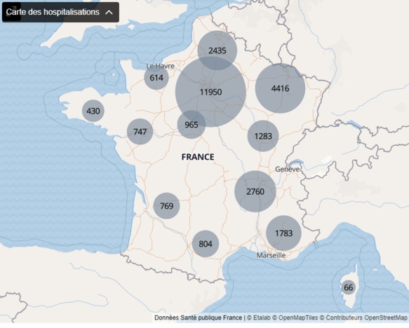 Source ministère de la Santé, situation au 23 avril.