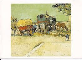 Van Gogh,  Les roulottes, campement de bohémiens aux environs d'Arles, fin du XIXè siècle, Musée d'Orsay