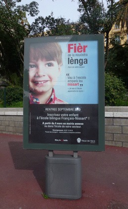 Nice affiche la fierté d'apprendre la langue d'oc à l'école (photo XDR)