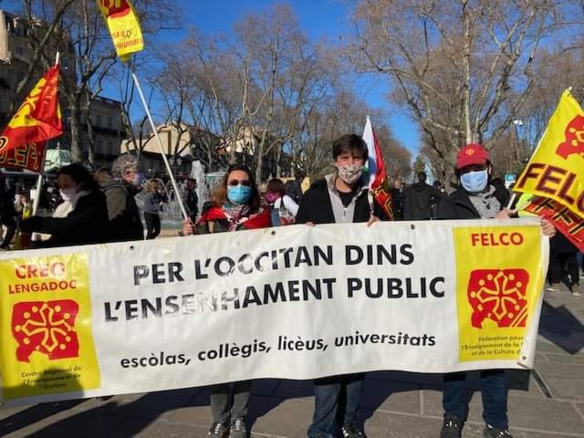 Idem à Montepellier où, protestant contre la faiblesse criante des créations de postes, ils défilaient derrière la banderolle de la Felco (photo XDR)