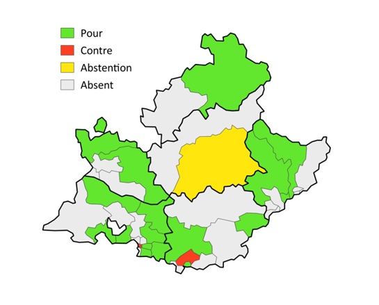 Photographie territoriale du vote de la loi Molac parmi les députés en Provence (Ciprian Emeric DR)