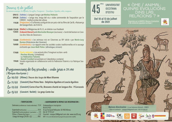 L’uman e la bèstia de cotria per l’Universitat Occitana d’Estiu L’uman e la bèstia de cotria per l’Universitat Occitana d’Estiu