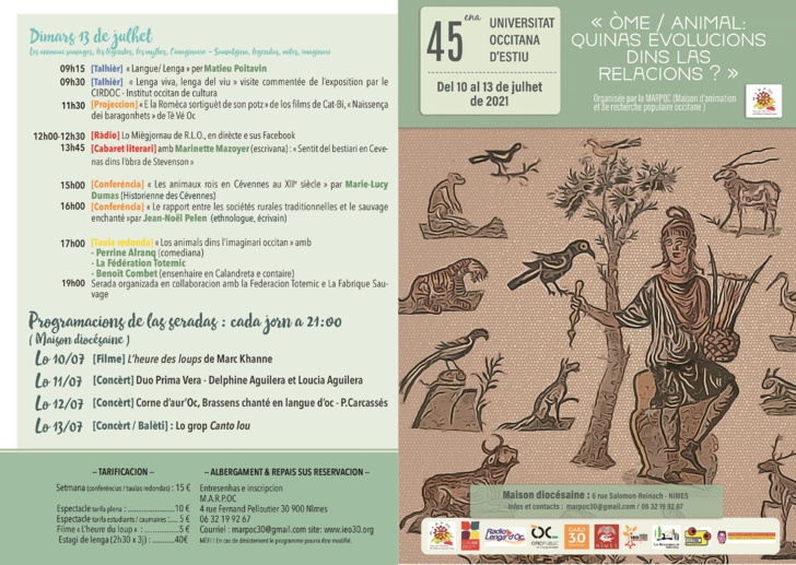 L'Université Occitane d'Eté à Nîmes s'intéresse à notre rapport à l'animal L'Université Occitane d'Eté à Nîmes s'intéresse à notre rapport à l'animal