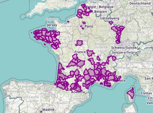 La carte interactive proposée par PQVNL La carte interactive proposée par PQVNL