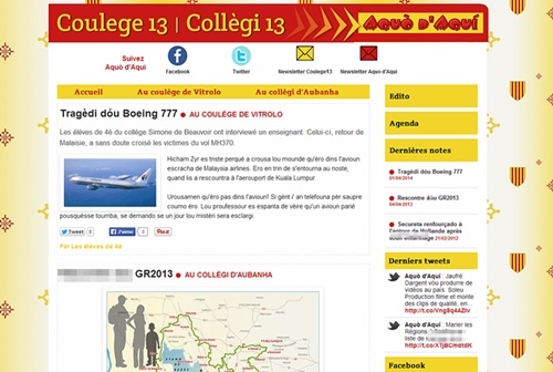 Un blog lié au site d'Aquò d'Aquí pour publier en provençal dès le collège (photo MN) Un blog lié au site d'Aquò d'Aquí pour publier en provençal dès le collège (photo MN)