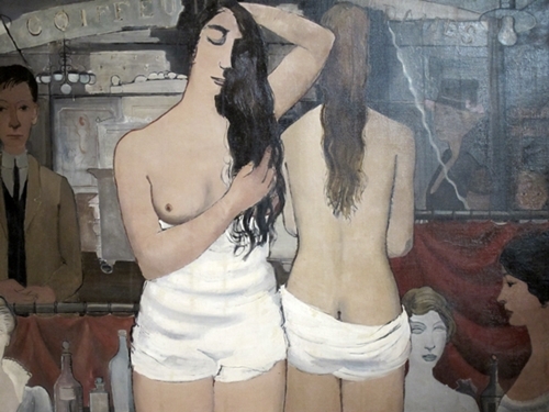 Le peintre se représente comme étant de trop dans un monde de femmes indifférentes (Coiffeur pour dames, de 1933) Le peintre se représente comme étant de trop dans un monde de femmes indifférentes (Coiffeur pour dames, de 1933)
