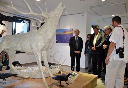 Les animaux de papier mâché d'Anne-Lise Koelher (photo Irène Nzakou-CEN DR)