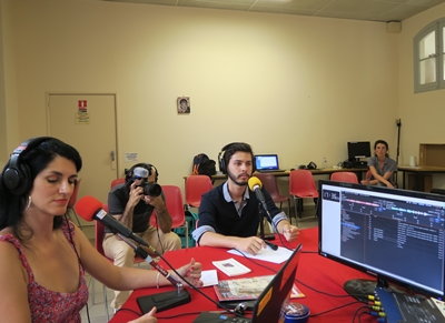 Radio Lengadoc, toujours présente à l'Université Occitane d'Eté, ici en 2021 (photo MN)