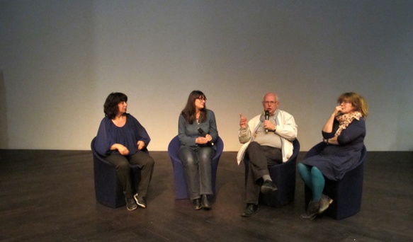 Sarah Benillouche, Caroline Troin, Felip Martel, Soazic Daniellou lors du débat post-films (photo MN)