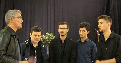 Cor D Lus : de g à d Philippe Franceschi, Didier Maurell, Vicent Cladère, Jean-Philippe Perdereau et Sébastien Cladère (photo MN) Cor D Lus : de g à d Philippe Franceschi, Didier Maurell, Vicent Cladère, Jean-Philippe Perdereau et Sébastien Cladère (photo MN)