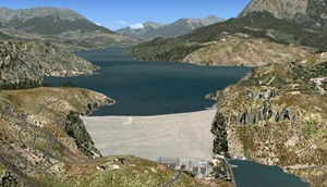 Le lac artificiel EDF de Serre-Ponçon doit permettre à la fois la production d'électricité, les activités nautiques locales, et l'irrigation des terres agricoles en aval (photo EDF/DR)