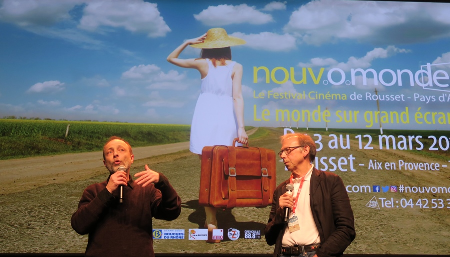 Le 12 mars dernier à la clôture du Festival du film de Rousset (13); "levez le doigt les ceuss qui ont aidé le film !" (Photo MN)