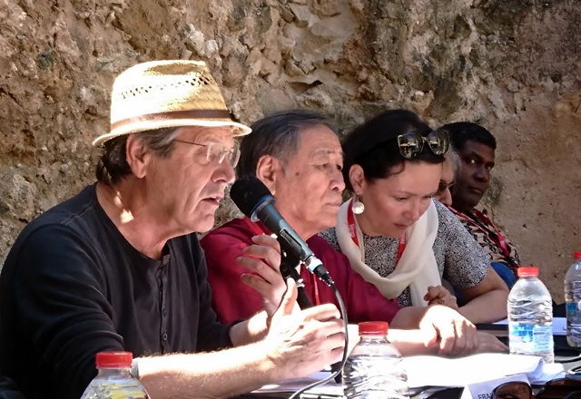 Franck Tenaille, au premier plan, lors des débats de l'édition 2018 des Joutes Musicales (photo MN)