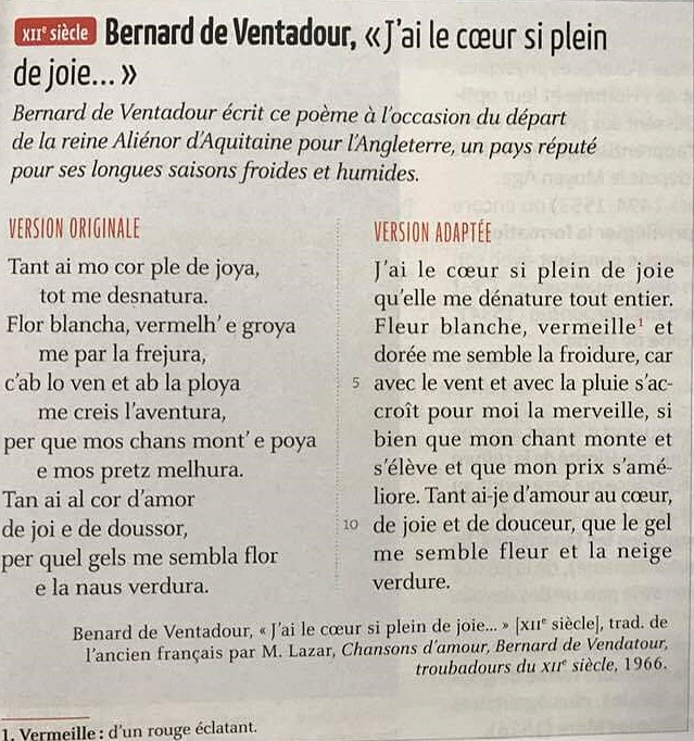 Manuel de Français, éditions Belin, 2019..."traduit de l'ancien français..." document transmis par MP