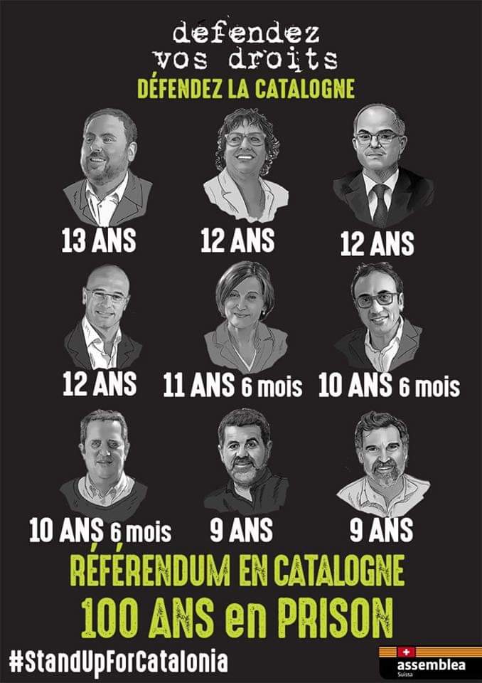Les prisonniers politique catalans (photo XDR)