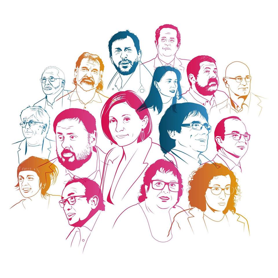 Jordi Cuixart, Dolors Bassa, Carme Forcadell, Joaquim Forn, Jordi Turrull et leurs amis en prison pour fait politique, l'ex président catalan Carles Puigdemont, Marta Rovira, Anna Gabriel et d'autres contraints à l'exil et menacés d'extradition : les rassemblements réclament de l'Espagne l'arrêt de la criminalisation de la vie politique . Jordi Cuixart, Dolors Bassa, Carme Forcadell, Joaquim Forn, Jordi Turrull et leurs amis en prison pour fait politique, l'ex président catalan Carles Puigdemont, Marta Rovira, Anna Gabriel et d'autres contraints à l'exil et menacés d'extradition : les rassemblements réclament de l'Espagne l'arrêt de la criminalisation de la vie politique .