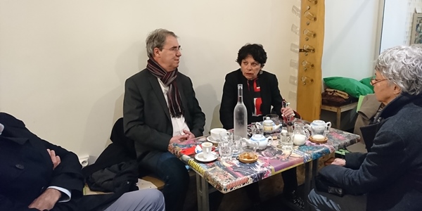 Janvier 2018 à Marseille, la députée Européenne EELV Michèle Rivasi s'informe de la situation de la démocratie en Espagne, en Catalogne en particulier (photo MN)