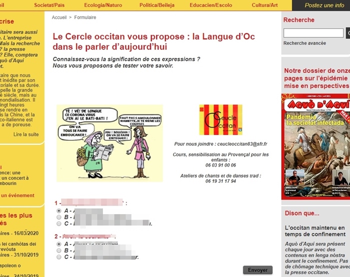 Escagassé ? Vous avez la courante ? Vous allez ramasser le pebre d'ail ? Ah! l'occitan,vous le chassez par la porte, il revient par la fenêtre ! Escagassé ? Vous avez la courante ? Vous allez ramasser le pebre d'ail ? Ah! l'occitan,vous le chassez par la porte, il revient par la fenêtre !