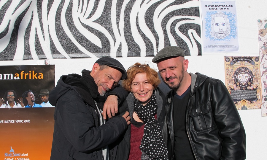 Tatou, Manue, Blu, au BabelMed à Marseille. "Pour que tout ça tienne et avance il faut une histoire d'amitié, c'est le moteur" (Photo MN)