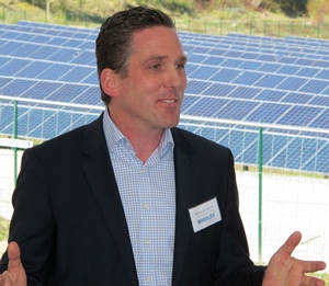Patrick Decostre, le DG de Boralex, a inauguré le parc photovoltaïque des Cigalettes à l'issue de sept ans de labyrinthe administratif. (photo  MN)