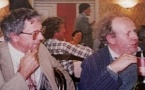 Gérard Gouiran (à g.) avec Felip Martel, le lettré et l'historien occitanistes au congrès de l'Association Internationale des Etudes Occitanes en 1990 (photo fond Martel)